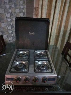 Stainless Steel 4-burner Gas Stove with Cover