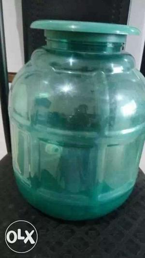 Teal Plastic Jar