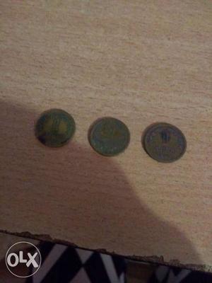 Three 1 Indian Coins