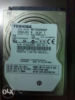 Toshiba 750gb Internal Hard Disk for Laptop