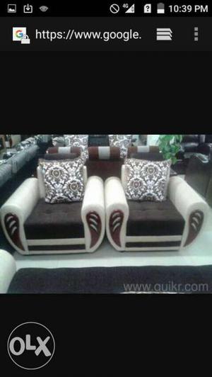 Two White-brown Cushion Armchairs Screenshot