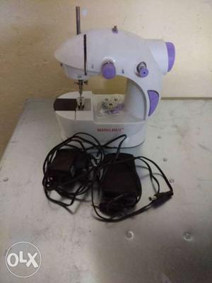 White And Purple Electric Sewing Machine