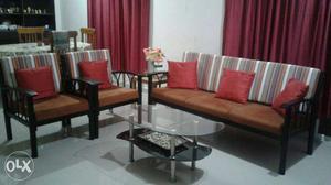 5 Seater Sofa Set With Center Table (Negotiable)