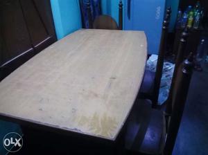 6 seater wooden dinning table with 3 wooden..con.
