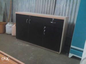 Black And Beige Wooden Sideboard