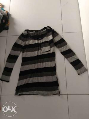 Black And Gray Stripe Sweater