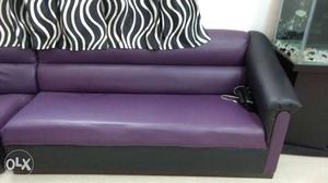 Black And Purple Leather Sofa