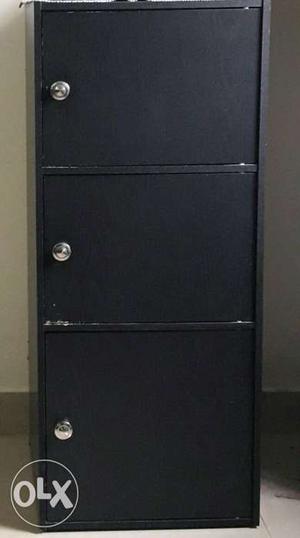 Black Wooden 3-door Cabinet