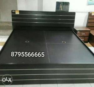 Black Wooden King size Double Bed