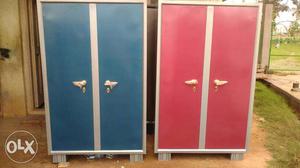Blue And Pink Metal Cabinets