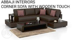 Brand New Corner Sofa With Wooden Touch.