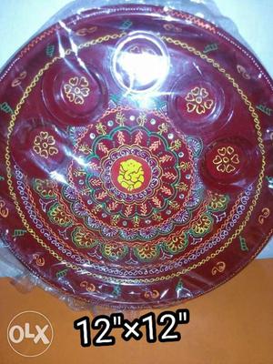 Brand new Pooja thali heavy steal with attached