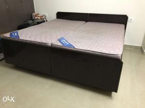 Brown Bed with bed box without mattress