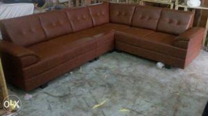 Brown Leather Sectional Sofa