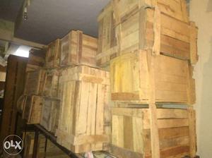 Brown Wooden Crate Lot