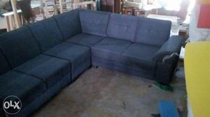 Gray Micro Suede Sectional Couch