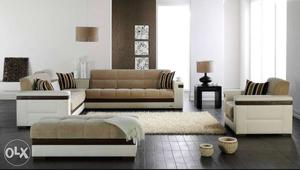 New Beige Fabric Sofa Set
