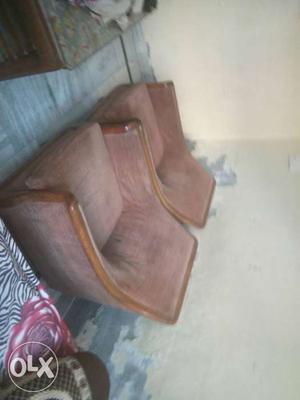 Pair Of Brown Cushion Sofa Chairs