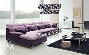 Purple Padded Sectiona Couch