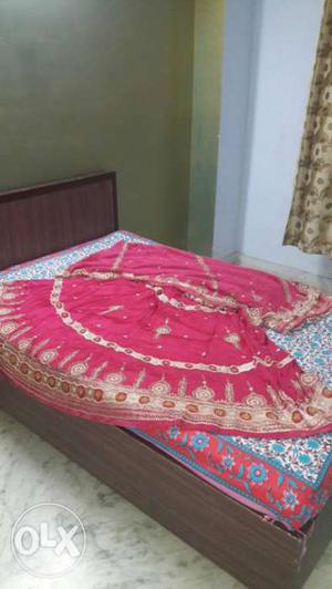 Red And Beige Floral Bed Sheet