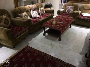Set of wooden sofa including. 2 double sofa, 1