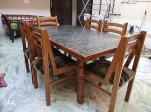 Six chairs saghwan wood and 1 table of Tahli Wood