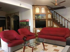 Sofa set Excellent condition, Cherry Red color.