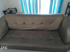 Tufted Gray Fabric Padded Sofa