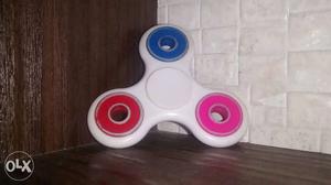 White And Pink Tri-spinner Fidget Toy