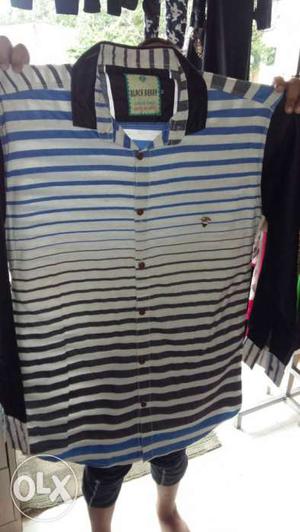 White, Blue, And Black Stripe-shirt in bulk only around 