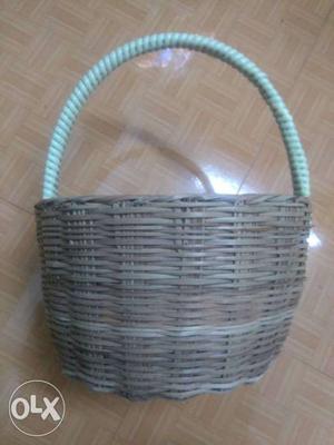 Wicker Brown And Teal Basket