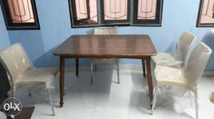 Wooden rectangular dining table 1 year old with