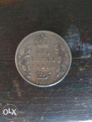 1 Rupee India Copper Coin