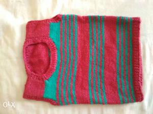 100 % hand knitted woolen sweater for 2 to 3 year
