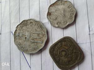 2, 5 And 10 India Paise Coins