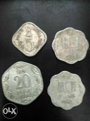 5, 10 And 20 Indian Coins