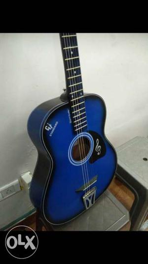 Black And Blue Dreadnought Acoustic Guitar