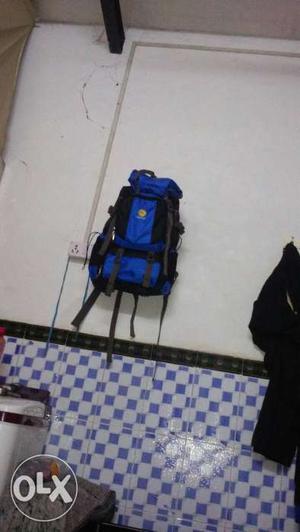 Blue And Black Camping Backpack