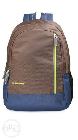 Brand New Brown And Blue Aristocrat Laptop Backpack