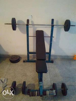 Fitness adjustable bench and two dumbbells two