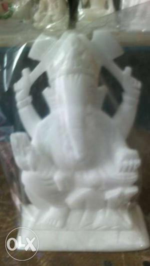 Ganesha White Figurine
