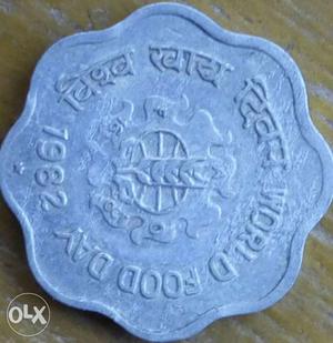 Indian 10 Paisa which was printed on world food