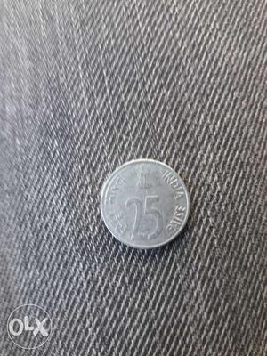 Indian rupees 25 pause old coin