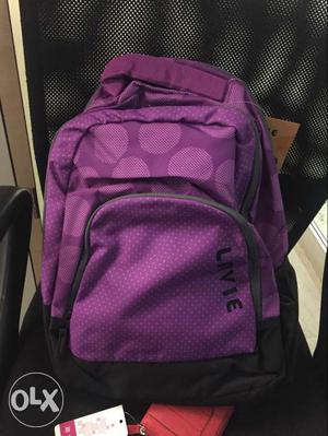Lavie purple backpack 50% off MRP