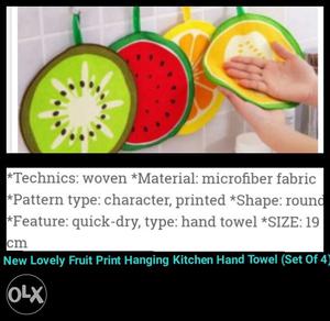 New Lovely Fruits Print Kitchen Hanging Hand