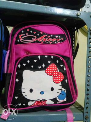 Pink And Black Axcer Hello Kitty Backpack