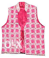 Pink And White Vest