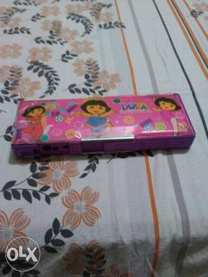 Rectangular Purple And Pink Dora The Explorer Pencil Case