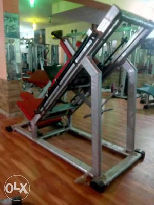 Silver And Red Gym Equipment