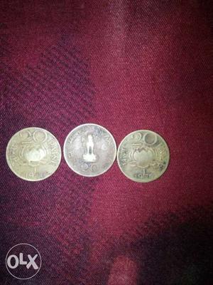 Three Round 20 Paise Coin